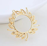 10pc Gold Sunflower Pendant,Brass Sun Charm,14K Gold Plated Brass Flower Pendant Sunflower