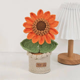 Handmade Crochet Sunflower in Flowerpot Gifts for Ladies Grils Free Shipping Sunflower