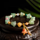 New Multi Color Quartzite Jade Luck Lily Flower Beads Bracelet Lily