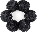 DuHouse 8.7" Artificial Hydrangea Silk Flower Heads with Stem Fake Black Hydrangea