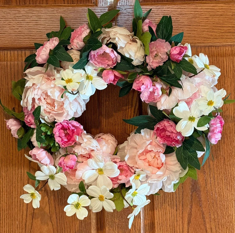 Pink Floral Wreaths for Front Door Ranunculus