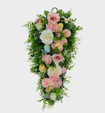 NWT Ashland 20" Pink & White Rose, Hydrangea & Dahlia Teardrop with Easter Eggs Hydrangea