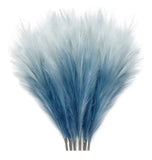 KALYLOC 8Pcs 35.4__Blue Colorful Faux Pampas Grass, Fluffy Artificial Bulrush... Pampas Grass