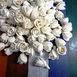50 Roses Artificial Sola Wood Flower Diffuser Flowers 2.5 cm Dia. For Craft Sunflower