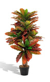 Goplus 40" Artificial Croton Palm Tree Faux Plant in Pot Home OfficeÊIndoorÊDeco Green Plant