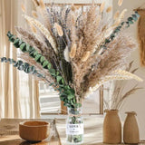 85 PCS Pampas Grass Natural Dried Reed Flower Bunch Home Wedding Decor Bouquets Dried Flower