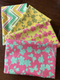MODA Spring House By Stephanie Ryan -4 Half Yard  Bundle Fabric Butterflies VTG Flowering Plants