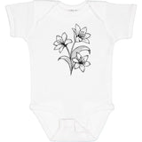 Inktastic Lily Baby Bodysuit White Lilies Pretty Flower Line Art Illustration Lily