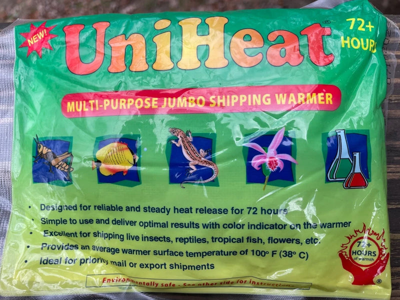 UniHeat multi-purpose jumbo shipping warmer heat pack in green pouch