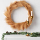 18" Pampas Grass Artificial Christmas Wreath Brown - Wondershop Pampas Grass