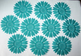 10 Teal Blue Floral Applique Daisy Sunflower Flower Stitched Apparel Craft Decor Sunflower
