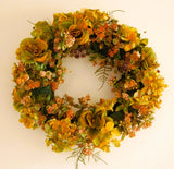 Orange & Green Tuscan Style Floral Wreath - JaNice Interiors Botanicals Hydrangea