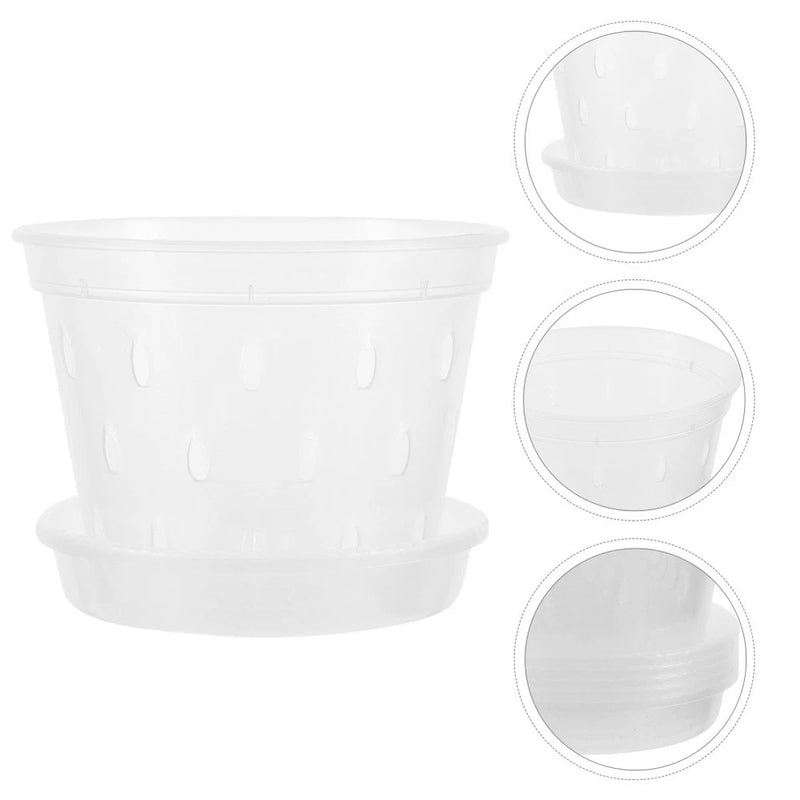 9 Pcs Transparent Flower Pot Clear Planter Pots Orchid Flowerpot Garden Plants