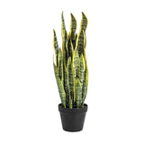 Artificial Snake Plant 26 inches Fake Sansevieria Artificial Potted Plants fo... Green Plant