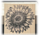 Stamp It! I803 Wood Mounted Rubber Stamp Botanical Sunflower Flower EUC Sunflower