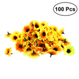 100pc Lifelike Artificial Plastic Sunflower Heads Home Party Decoration Prop New Sunflower