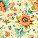 3 yds VINTAGE FLORAL Quilt Fabric Reproduction Prints Flowering Plants