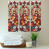 Romantic Carnation Art: Valentine's Day Flower Mandala Triptych Carnation