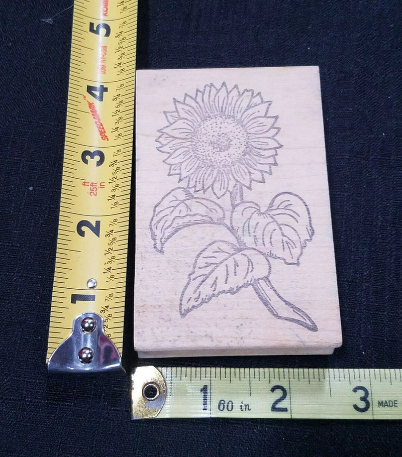 Garden Sunflower Floral Rubber Stamp Wood Mounted Stamp Affair Sunflower