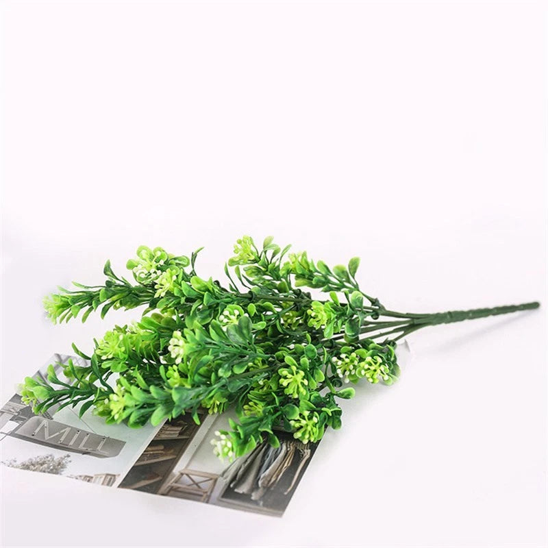 Decoration Plastic Fork Window Display Artificial Plant Arrangement Milano Grass Green Plant
