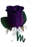 Auburgine Eggplant Dark Purple Rose Grooms Mens Wedding Boutonniere Flowers Bouquet
