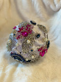 Rhinestone And Silk Brooch Bouquet | Wedding | Bridesmaid | Flower Girl | Bride Bouquet