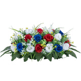 Cemetery Tombstone Flower Saddle - Outdoor Grave Decorations - Non-Bleed Colo... Roses
