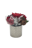Real Touch Rose & Hydrangeas in Textured Pot w/ Gift Bag by Peony Red Hydrangea