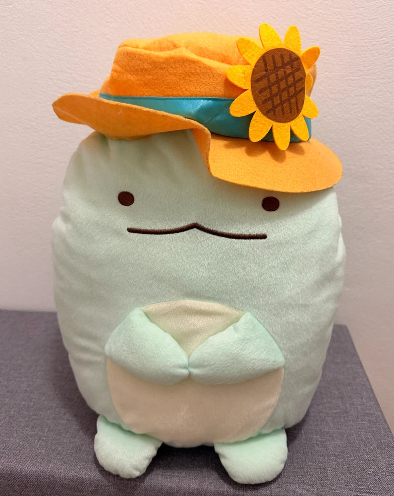 Sumikko Gurashi plush sunflower-themed hat character with orange sunflower cap