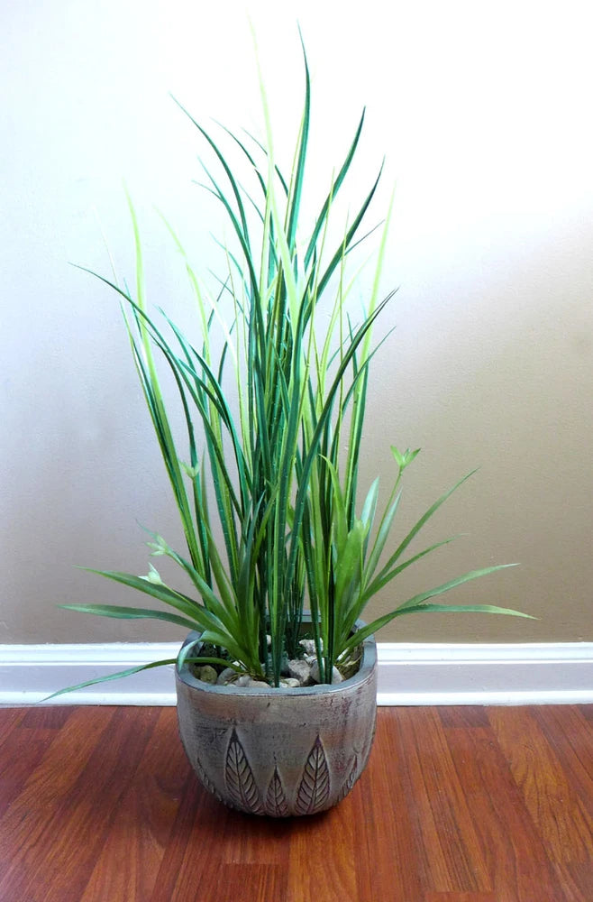 2 Orchid Grass and 10 Long Grass Artificial Plastic Plants Flowers Landscape Green Plant
