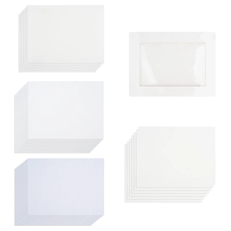 White embossing flower paper sheets, stacked replacement set