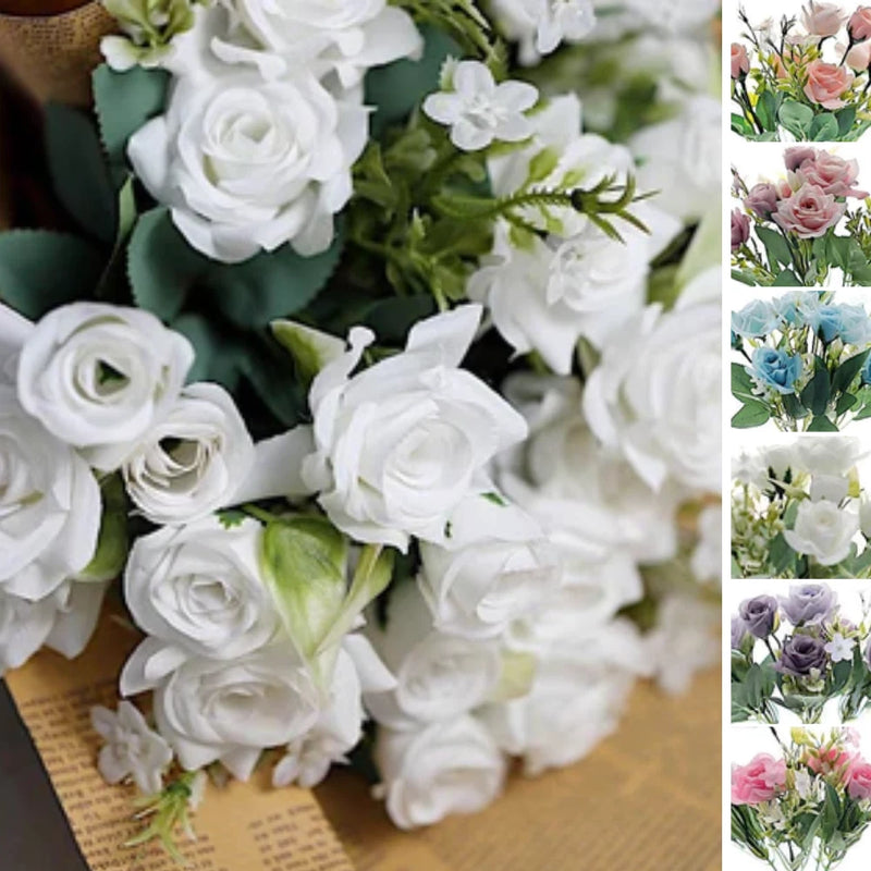 4 Bouquets 12 in Artificial FLOWERS Silk Mini Ranunculus Party Events Supplies Ranunculus