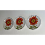 VINTAGE  NEW ROOM CREATIVE 2010 RED SUNFLOWER 6 INCH APPETIZER/DESSERT PLATES Sunflower