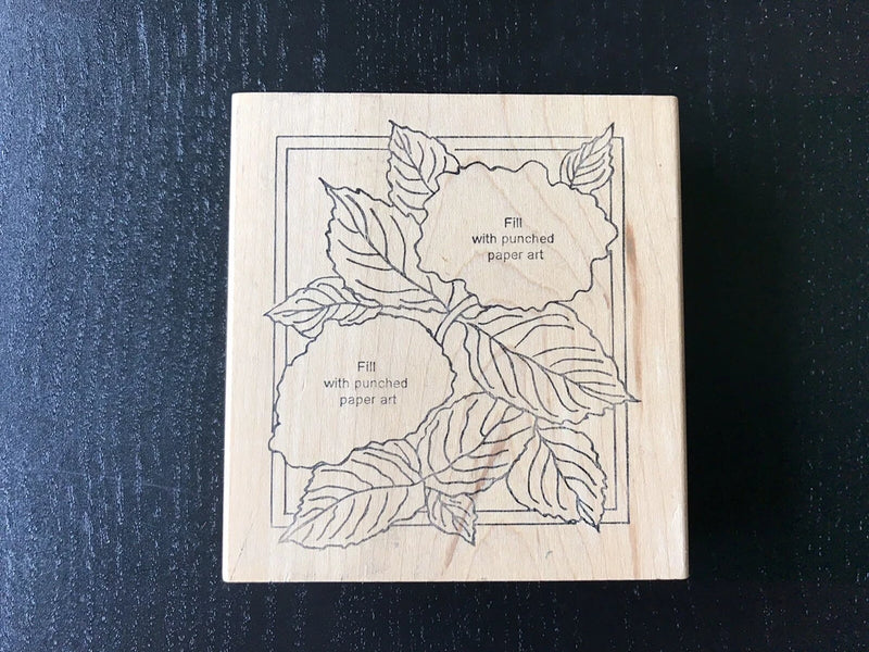 Large Hydrangea Poinsettia Fill In Punched Paper Art Rubber Stamp 2002 SC 305-S Hydrangea
