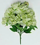 Natural Looking Green Peony Silk Flower 20" Bush 8 Blooms Home Wedding Decor US Peony