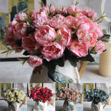 2 Bundles Artificial Rose Peony Flowers Bouquet Home Floral Wedding Garden Decor Peony