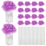 66-Pack Silk Hydrangea Flowers for Home Decor [Purple] Hydrangea