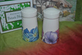 PORTMEIRION  BOTANIC Blooms Set SALT & PEPPER Shakers Hydrangea Sweet Pea 4"H Hydrangea