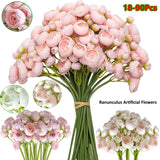 Mini Ranunculus Artificial Flowers Bouquet Bridesmaid Wedding Garden Party Decor Ranunculus