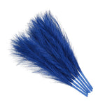 Faux Pampas Grass Fake Pampas Grass Decor, 17.7"/45cm / Dark Blue / 6 Pcs Pampas Grass