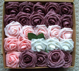 25 Artificial Flowers Foam Roses 4 Colors Wedding Bouquet Party Shower Bouquet