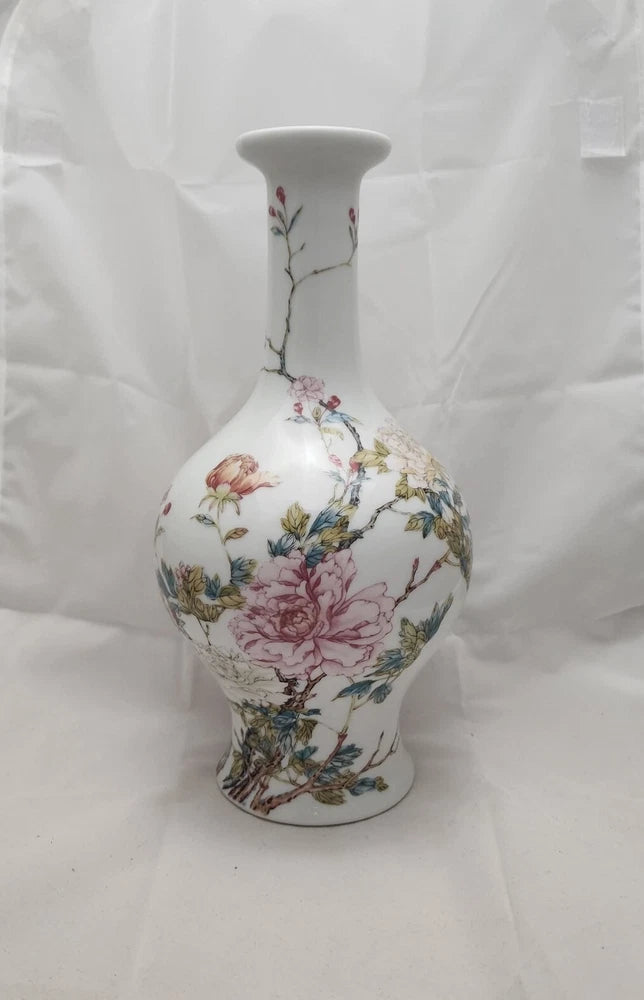 Vintage Lenox Qing Dynasty Peony Flower Vase Peony