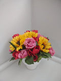 Flower arrangement Sunflowers And Roses Artificial flowers Sunflower