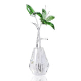 Crystal Lily Flower Figurine with Stems, Handmade Collectible Statue for Deco... Lily