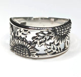 Sunflower Leaf Summer Sterling Silver Ring NEW Sunflower