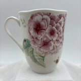 LENOX Butterfly Meadow Hydrangea Flower Tea Cup Mug Floral Fluted Porcelain Hydrangea