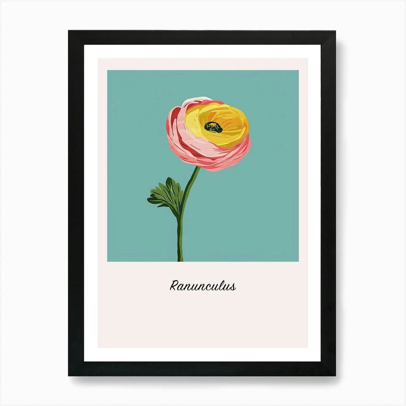 Ranunculus 2 Square Flower Illustra Framed Wall Art Poster Canvas Print Picture Ranunculus