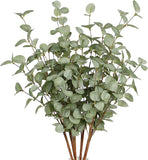 6 Pcs Artificial Plants Eucalyptus Stems Eucalyptus Leaf Spray in Green Greenery Green Plant