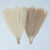 SIMPLECOOL Faux Pampas Grass Decor. 6 Stems 17Ó Short Beige, Light Brown Pampas Grass