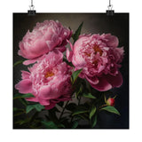 Pink Peonies Flower Art Print, Pink Flower Painting, Flower DŽcor 12 Peony